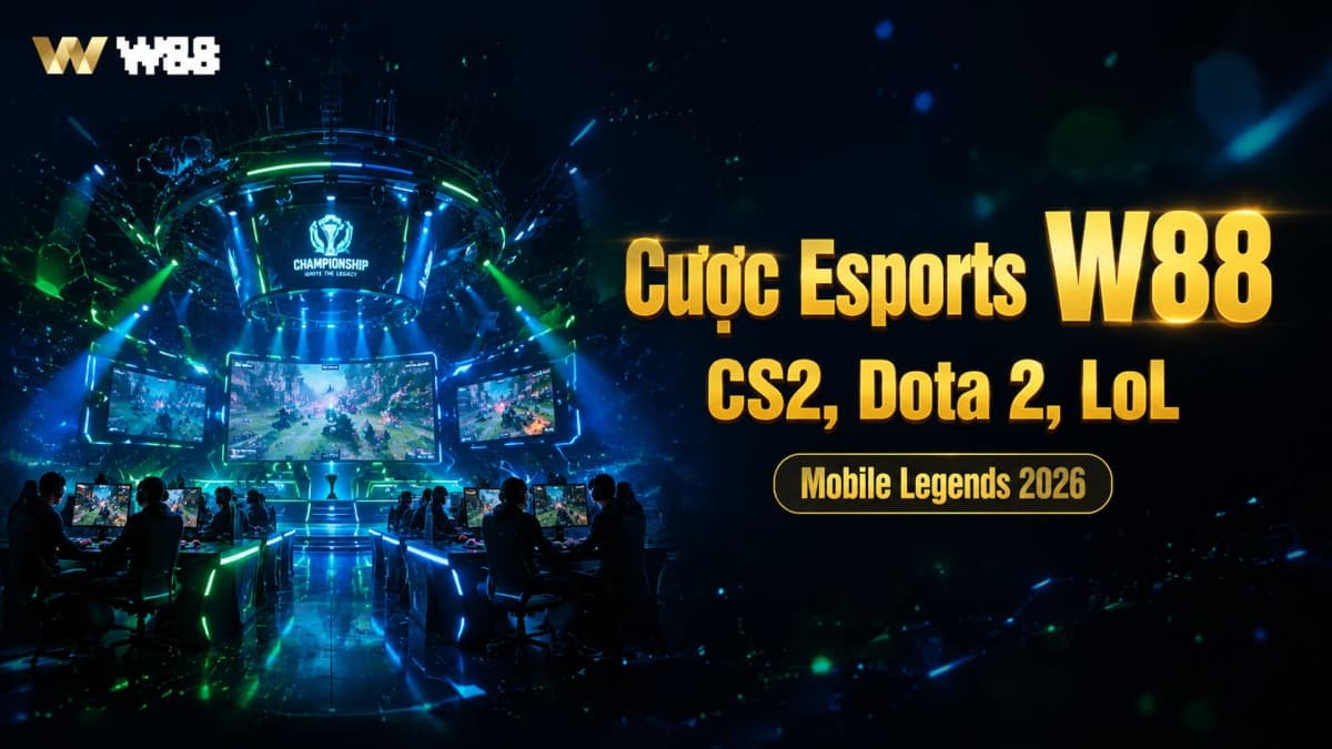 Cược Esports W88 — CS2, Dota 2, LoL và Mobile Legends 2026