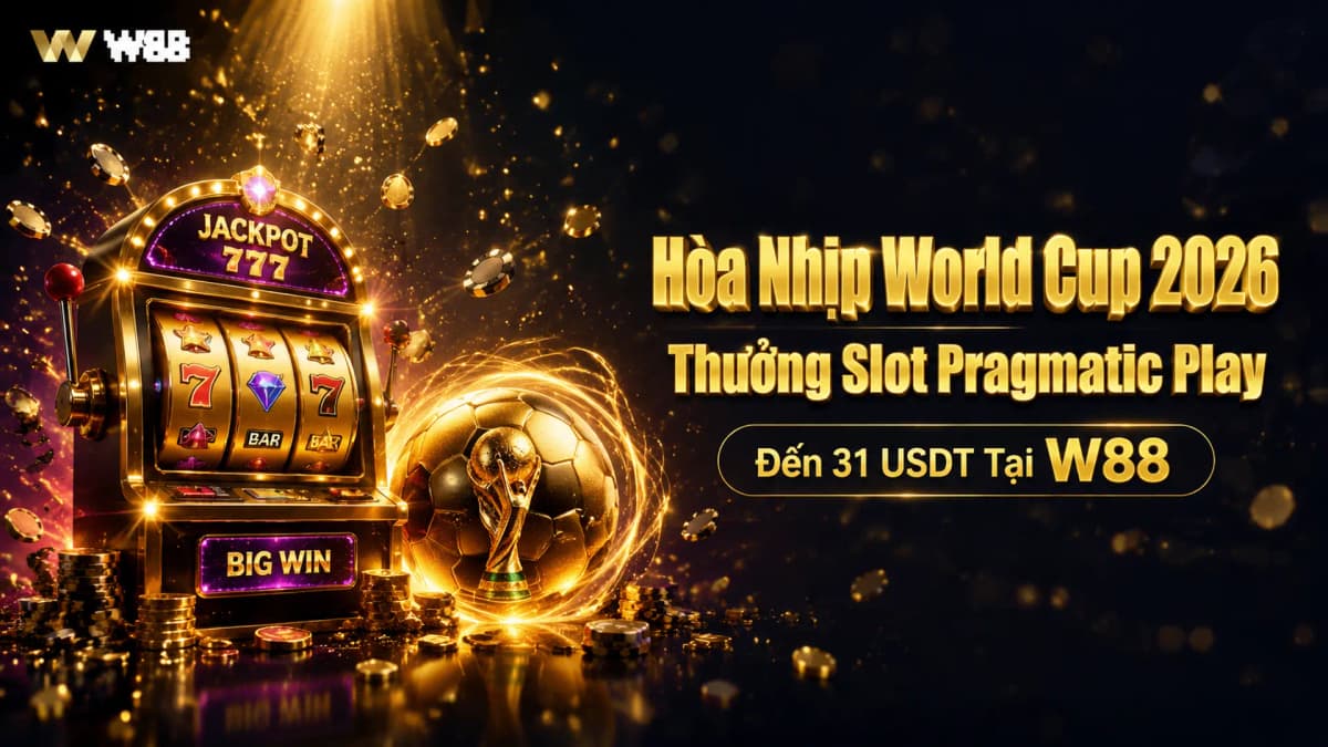 Hòa Nhịp World Cup 2026 — Thưởng Slot Pragmatic Play Đến 31 USDT Tại W88