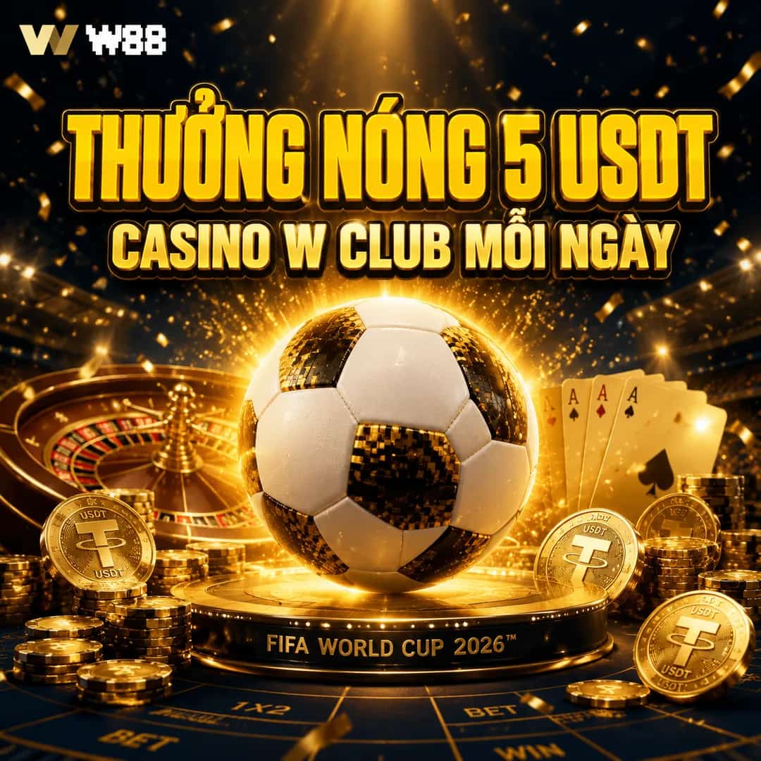 CƯỢC THỂ THAO – THƯỞNG NÓNG 5 USDT TẠI CASINO W CLUB MỖI NGÀY